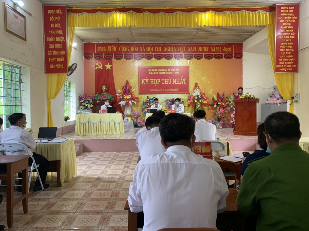 Kỳ họp thứ nhất HĐND xã Vĩnh Hảo khóa XXII, nhiệm kỳ 2021-2026
