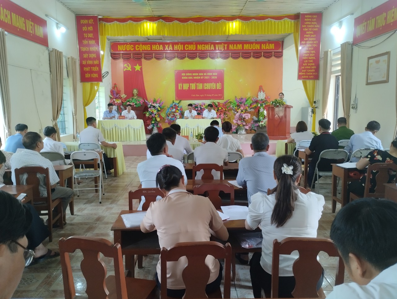 Hội đồng nhân dân xã Vĩnh Hảo khóa XXII, nhiệm kỳ 2021 -2026 tổ chức kỳ họp chuyên đề