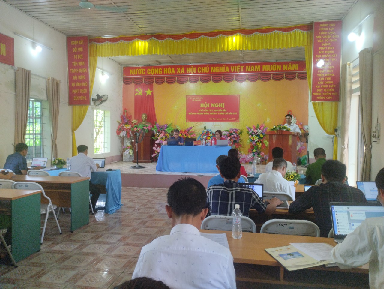 Uỷ ban nhân dân  xã Vĩnh Hảo tổ chức hội nghị sơ kết công tác 6 tháng đầu năm triển khai phương hướng, nhiệm vụ 6 tháng cuối năm 2023