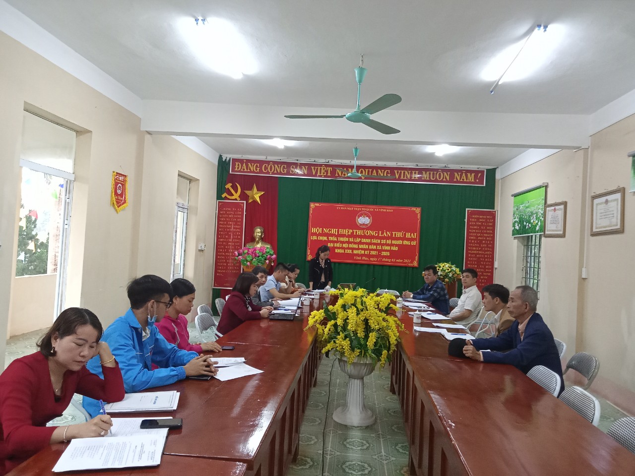 Xã Vĩnh Hảo tổ chức Hội nghị hiệp thương lần thứ hai bầu cử đại biểu HĐND xã khóa XXII, Nhiệm kỳ 2021 - 2026